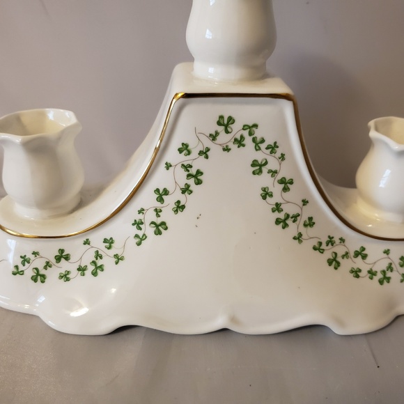 Royal Tara Fine Bone China Shamrock Candelabra - Picture 3 of 4